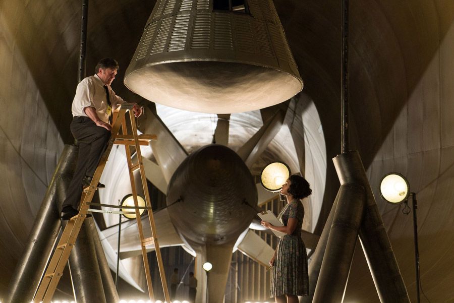 Mary Jackson (Janelle Mone) and NASA mission specialist Karl Zielinski (Olek Krupa) in Hidden Figures.  Photograph: Hopper Stone/SMPSP/Twentieth Century Fox.